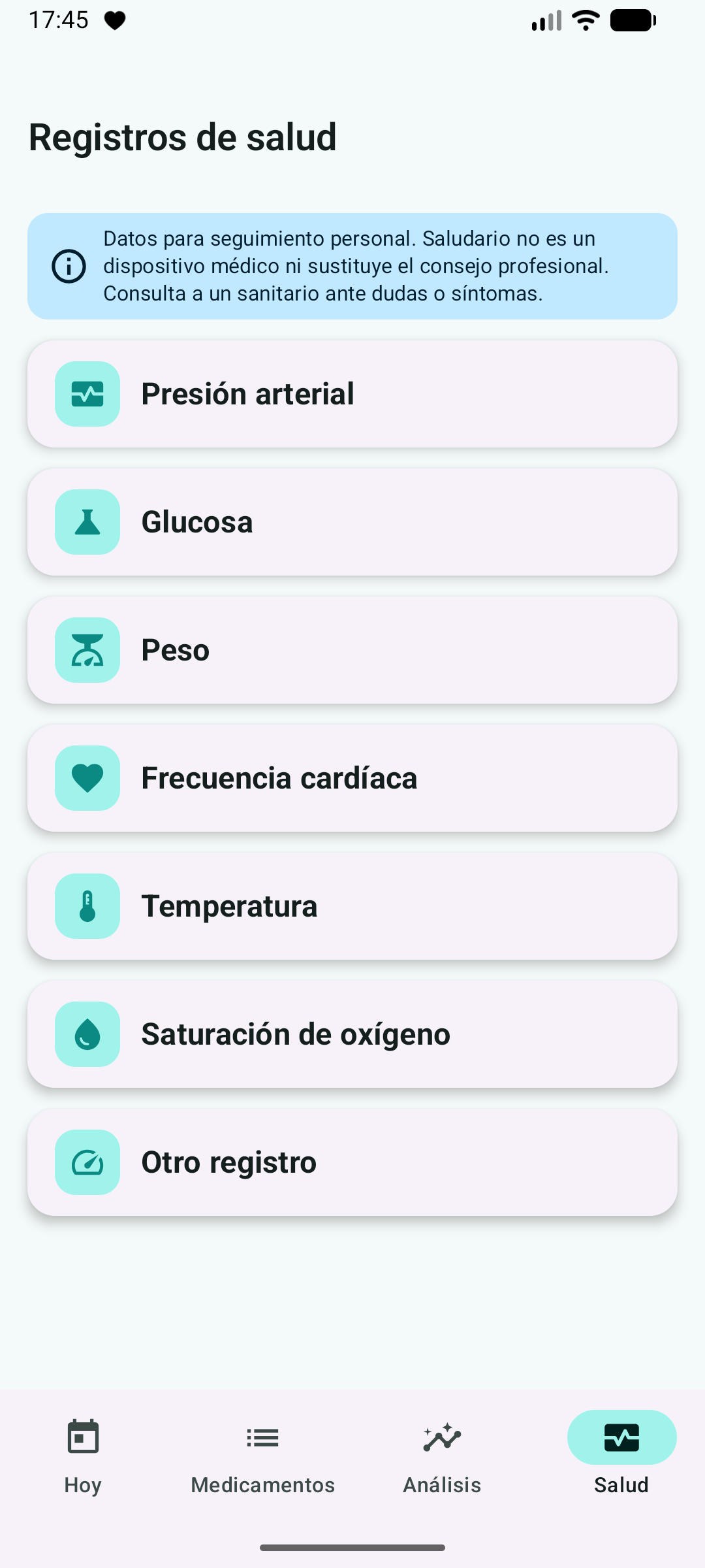 Selección de registros de salud